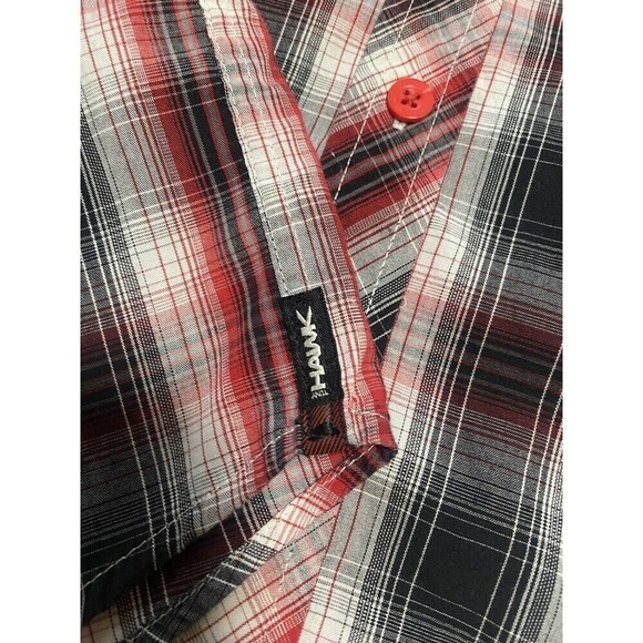 Tony Hawk Red Plaid Long Sleeve Button Down Shirt Boy's Size 7 - Picture 8 of 11